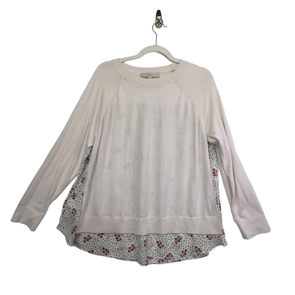 Women's Cream Sweater with Floral Detail